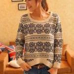 Women Beige Knitting Sweater One Size VF0013be